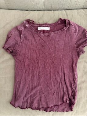 Washed Plum Short Sleeve Women's Tee - Free People